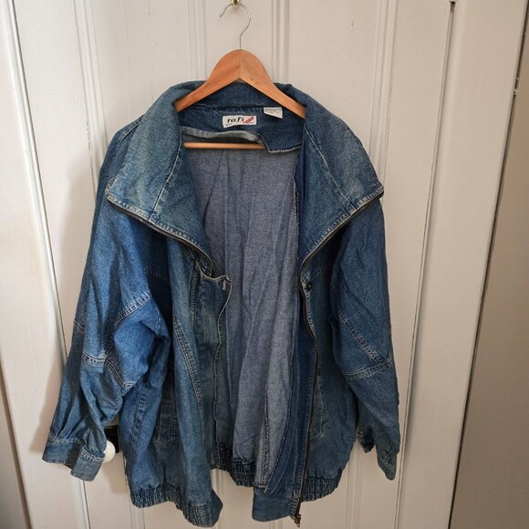 Rafi Size 44 Paperbag Hem Denim Jacket (30 PTP) - Picture 3 of 14